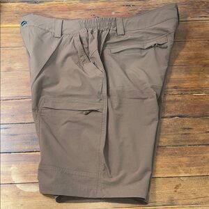 Brown Cargo Shorts with Belt Loops and Smooth Fabric